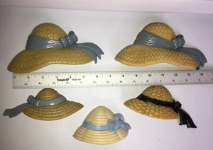 Vintage Burwood Sun Bonnet Straw Hats Set Wall Decor Plaques Lot of 5 - Bild 1 von 3