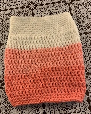 Handmade Crocheted Pink White Dog Snood Neck Warmer Warm Winter Wear Brand New - Image 1 of 4