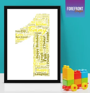 Personalised 1st birthday word art print - perfect NEW BORN/BABY/CHILD gift  - Picture 1 of 2