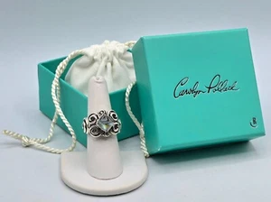 Carolyn Pollack Ring Whirlwind 925 Sterling Silver Abalone Doublet Band Size 7 - Picture 1 of 18