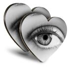 2x Heart MDF Coasters - BW - Female Eye Opticians Health Face  #42863