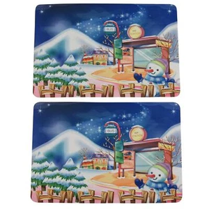 Non-Slip Christmas Doormats X2 (Xmas Snowman Welcome Indoor Floor Mat) - Picture 1 of 6