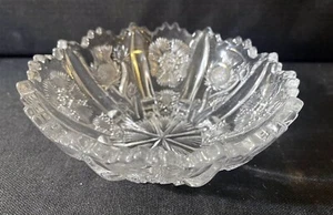Higbee / Jefferson Glass ~ EAPG Footed Paneled Thistle Pattern 6 1/4" Bowl  - Picture 1 of 4
