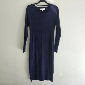 Ripe Maternity Blue Long Sleeve Midi Dress Size M - Picture 1 of 9
