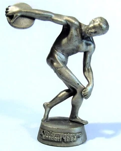 FIGURA DE METAL LANZADOR DE DISCOS VOLKSWANDERUNG ENDORF 1984 RECUERDO CONMEMORATIVO - Imagen 1 de 8