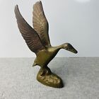 Vintage Brass Wings Up Flying Duck Mallard Figurine Sculpture Bird Paperweight