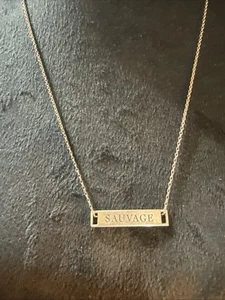 Moda Collar Tono Plata Con Barra Dije Con Caja - Imagen 1 de 7