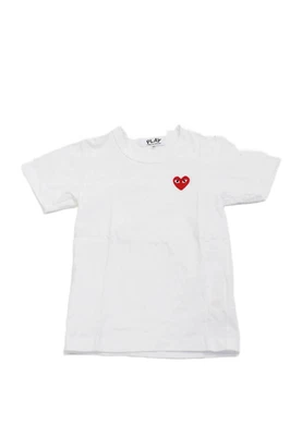 Play Comme Des Garcons Childrens Boys Tee Shirt White Cotton Size Extra Small - Image 1 of 4