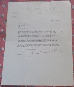 GRANTLAND RICE TYPED LETTER SIGNED to World Record Miler Gene Venzke 3/16/1932 - Picture 1 of 3
