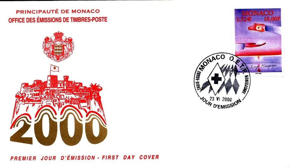 RED CROSS HEALTH MEDICINE 2000 MONACO FDC - Image 1 of 1