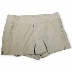 Athleta Shorts Womens 22 Khaki Trekkie North Ripstop Hiking UPF Zip Pockets New - Picture 1 of 7
