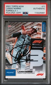 LANDO NORRIS SIGNED TOPPS F1 NOW MONACO GP 2021 TRADING CARD PSA AUTHENTIC - Picture 1 of 2