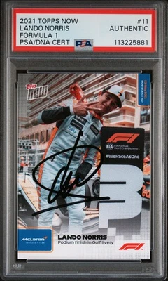 LANDO NORRIS SIGNED TOPPS F1 NOW MONACO GP 2021 TRADING CARD PSA AUTHENTIC - Image 1 of 2
