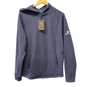 Swannies Camden Hoodie Mens Medium Blue Pullover RIVER OAKS Golf Logo NEW - Picture 1 of 12