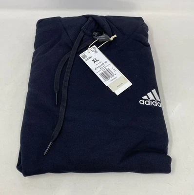Мужская флисовая толстовка с капюшоном Adidas Essentials Feelcozy Цвет черный/белый Размер XL GV5294 - Изображение 1 из 4