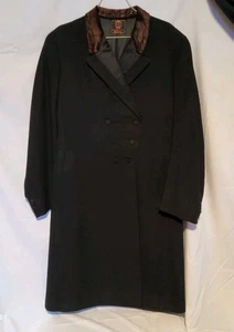 Vtg AMAZING 1920's-30's Men's Black Double Breasted Frock Coat Sz 36 - Picture 1 of 10