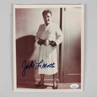 Foto firmada por Jake LaMotta 8x10 - Certificado de autenticidad JSA Foto 1 de 3