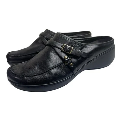 Black Soft Leather Slip On Mules Easy Spirit Women’s Clogs Sz 8.5 - Image 1 of 4