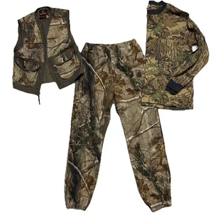 Kids Camo Set Lot – Pants, Vest, Long Sleeve Shirt Youth M L Hunting Bundle Boys - Picture 1 of 21