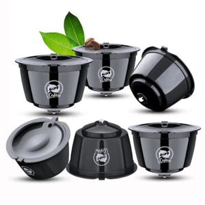 6x Refillable Coffee Capsule Pods For Dolce Gusto Nescafe Expresso Maker Black - Picture 1 of 8