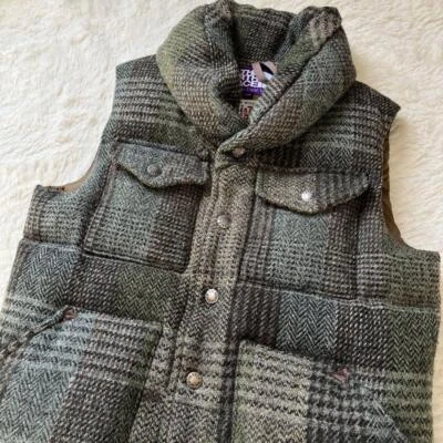 THE NORTH FACE PURPLE LABEL x Harris Tweed Collaboration Down Vest 2504SM - Image 1 of 4