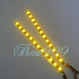 2x Ámbar/Amarillo 12 LED 30cm/11.8 5050 SMD Tira de Luz LED Impermeable 12V Hágalo Usted Mismo - Imagen 1 de 6