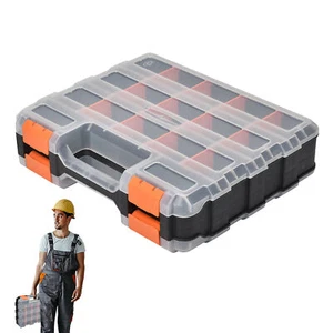 Small Parts Bin Bolts Screws Organizer Box Dual Side 34-Grid Storage Tool Box - Picture 1 of 11