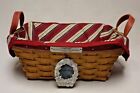 Longaberger 2005 Christmas Collection Red Silver Bells Basket w/Liner & Tie-On