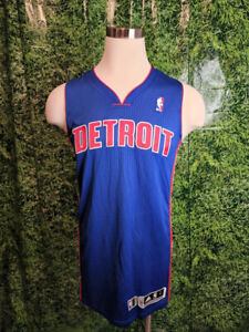 2011-12 Detroit Pistons Basketball Blank Game Jersey adidas Blue Size Large+2