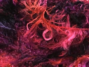 Pink Purple Midnight Blue Wavy Eyelash Yarn Dark Horse Hairy #21 - 100 Gr 82 Yds - Picture 1 of 3
