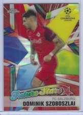 DOMINIK SZOBOSZLAI 2020-21 TOPPS CHROME UEFA FUTURE STARS RED REFRACTOR RC /10