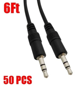 50 Pack 6Ft 3.5mm Stereo Audio Cable Male - Male M/M Headphone Aux MP3 1/8" Lot - Picture 1 of 2