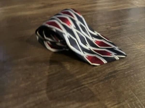 ONDEE Men's Handmade Silk Italian Designer Necktie Black Red Diamonds Italy - Picture 1 of 3