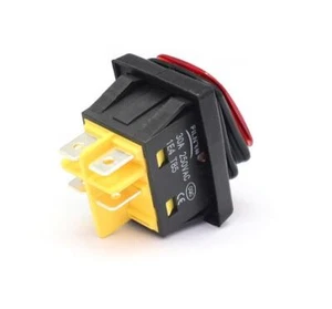 10pcs Rocker switch (ON)-OFF 22x30mm 250VAC 30A, DPST, not fixed, 4pins. white - Picture 1 of 1