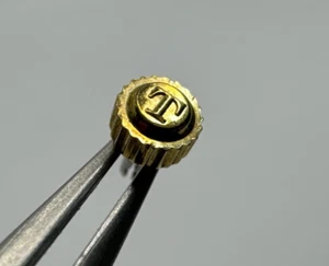Tissot Krone vergoldet Gelbgold Original D.3mm T.1.6mm mit Tiger Bajonett - Bild 1 von 6
