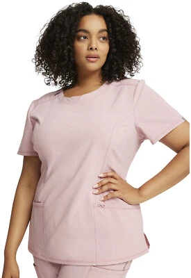 Frosted Rose Cherokee Scrubs Infinity Round Neck Top 2624A FHRS Antimicrobial - Image 1 of 4