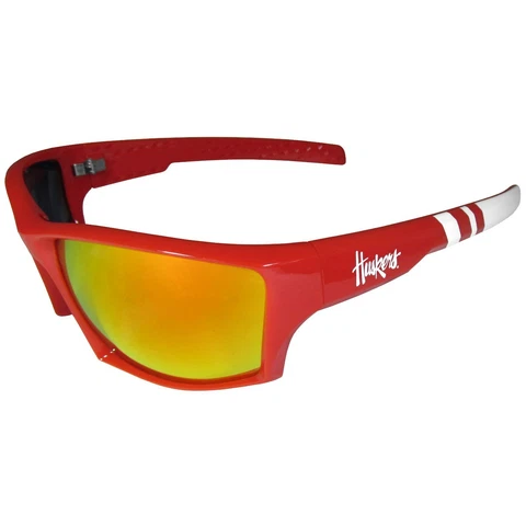 Nebraska Cornhuskers Sunglasses, Sports Fan 100% UVA/UVB, Licensed Edge Cover