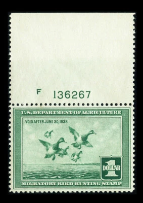 US #RW4; $1 DUCK HUNTING STAMP, XF-OG-MNH, 2021 PSE GRADED (90), SMQ $500 - Image 1 of 3
