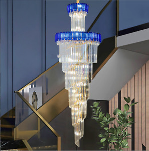 Luxury K9 Crystal Colorful Chandelier Villa Hotel Stairs Lighting Light Pendant