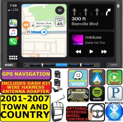 01-07 CARAVAN TOWN & COUNTRY NAV BLUETOOTH CARPLAY ANDROID AUTO RÁDIO ESTÉREO DE CARRO - Imagem 1 de 4