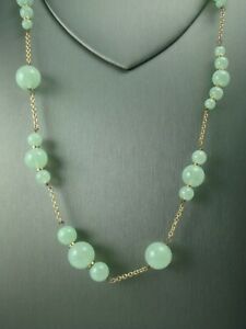 J CREW GREEN GLASS 30" SCATTERED BEAD NECKLACE