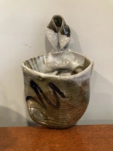 Jarrón de arcilla de bolsillo de pared de cerámica artística de estudio genial diseño crudo único regalo pesado - Imagen 1 de 13