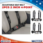 2 Universal Lap Seat Belt 4 Point Adjustable Retractable Car Lap 2Pcs