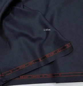 Super 180'S Wool Suiting Fabric Dark GREY Merino Cloth by DRAGO Italy 1.65m - Picture 1 of 10
