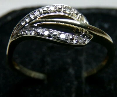 14K Yellow Gold Infinity Loop 6 Champagne Diamond Ladies Sz 7.5 Ring Promise - Image 1 of 4