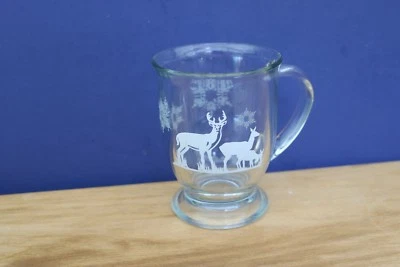 Taza de café Anchor Hocking Café de vidrio transparente reno blanco 14 oz Foto 1 de 4