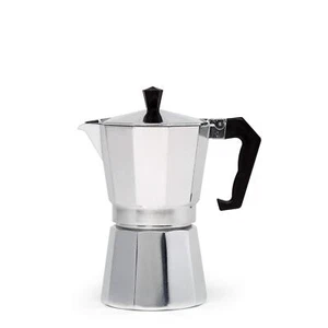 6 Cup Silver Stovetop Espresso Maker Durable Cast Aluminum Coffee Maker - Picture 1 of 8