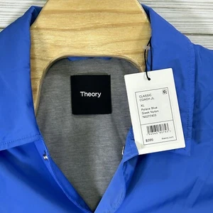 AUTHENTIC Theory Men's City Classic Coach Blue Nylon Lightweight Jacket  Size XL - Picture 1 of 9