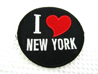 I Love NEW YORK Embroidered Patches 3" Diameter iron-on - Image 1 of 2