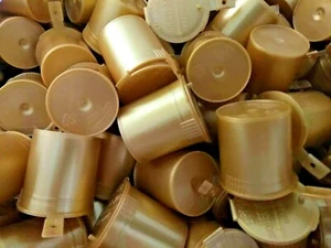 GOLD! 50er PACKUNG KLEINER VERRIEGELUNG TOP MEDIZIN DURCHSTECHFLASCHEN - MEDIZINISCH - VORRATBEHÄLTER - Bild 1 von 2